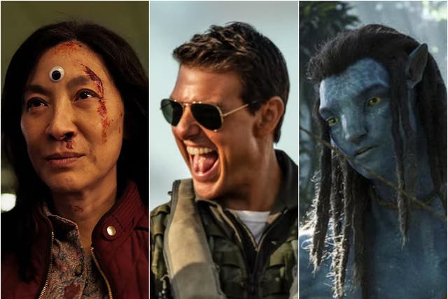 <p>Michelle Yeoh in ‘Everything Everywhere All At Once’, Tom Cruise in ‘Top Gun: Maverick’ and ‘Avatar: The Way of Water’</p>