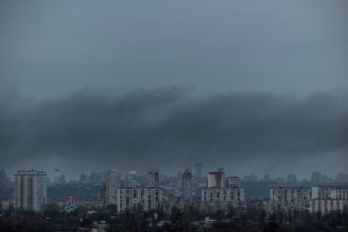 Smoke rises over Kyiv as Russian strikes hit regions across Ukraine