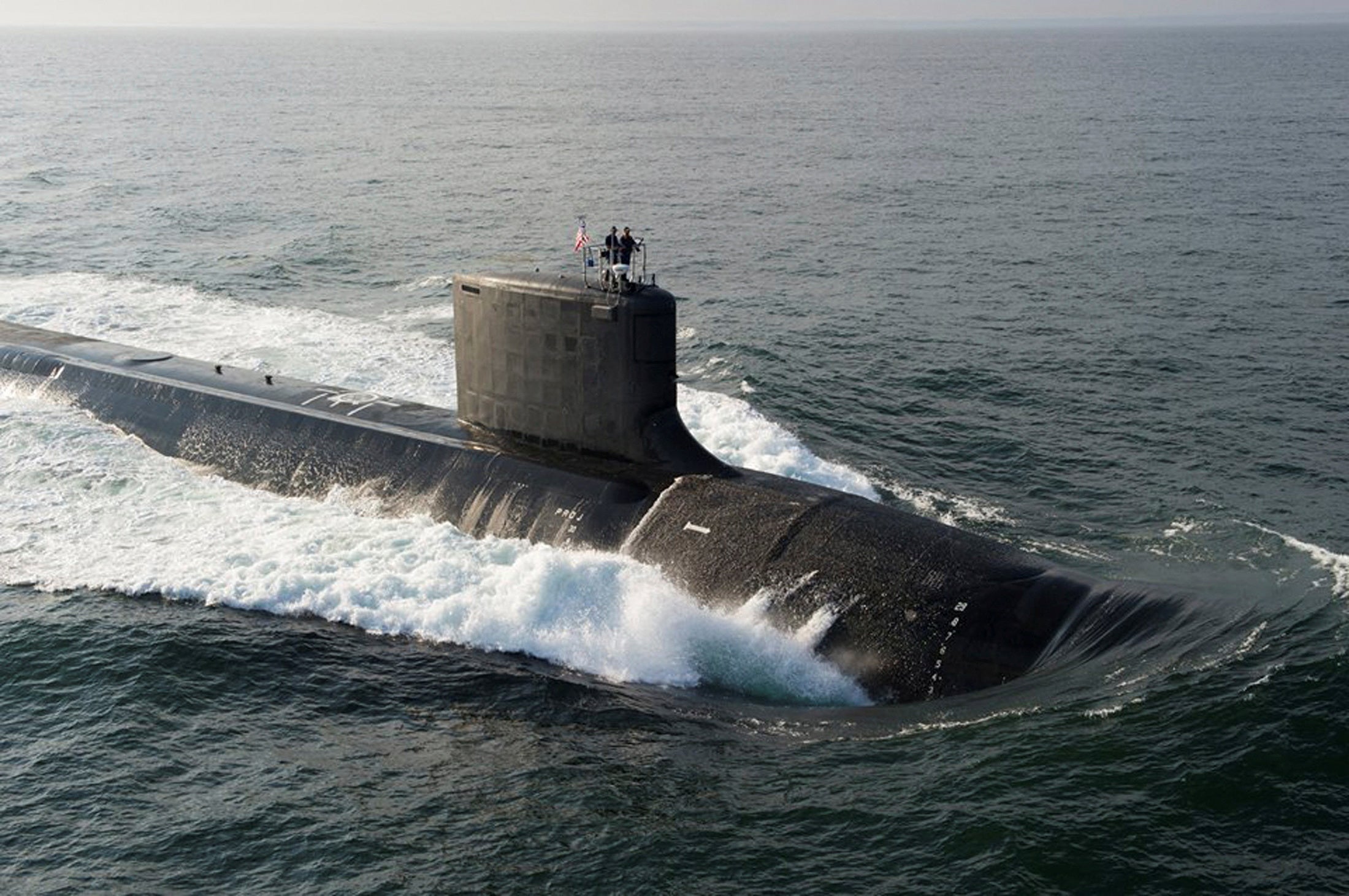 The Virginia-class USS North Dakota (SSN 784) submarine is seen during bravo sea trials