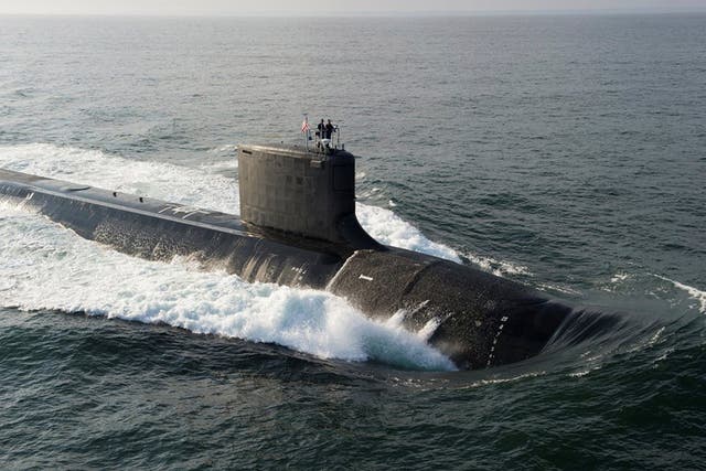 <p>The Virginia-class USS North Dakota (SSN 784) submarine is seen during bravo sea trials</p>