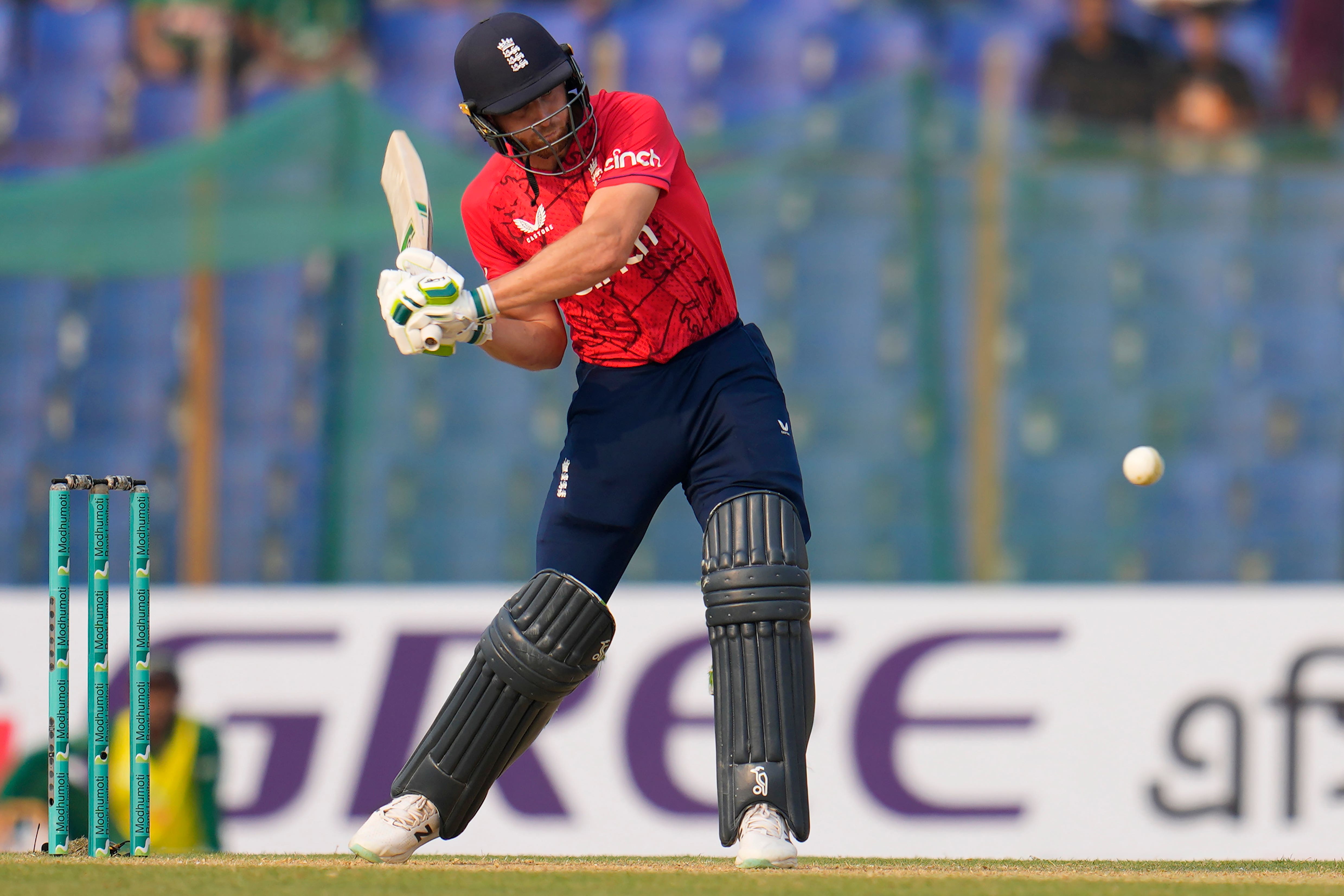 Jos Buttler posted a fifty for England (Aijaz Rahi/AP)