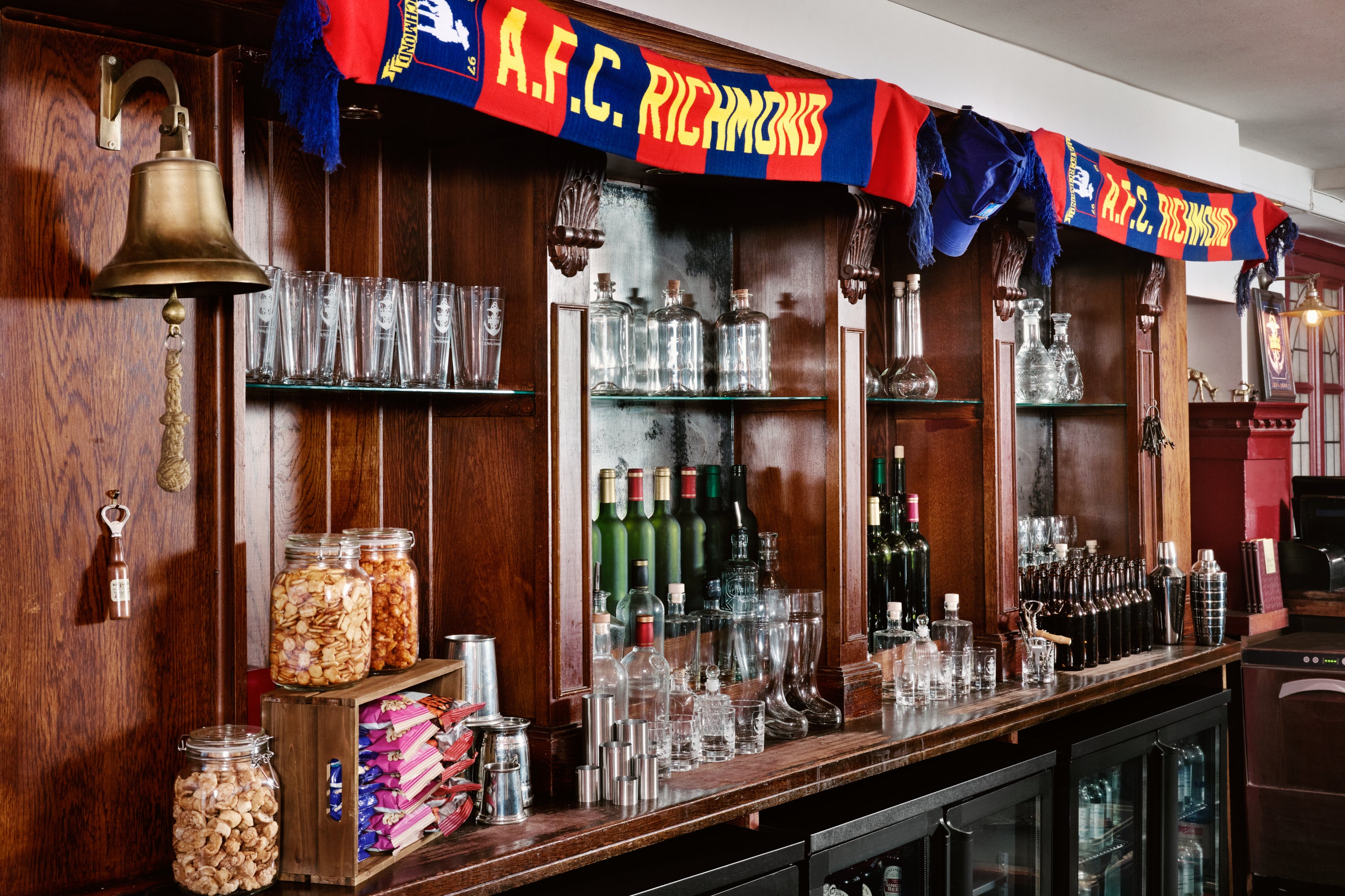 The pub is decorated with AFC Richmond regalia