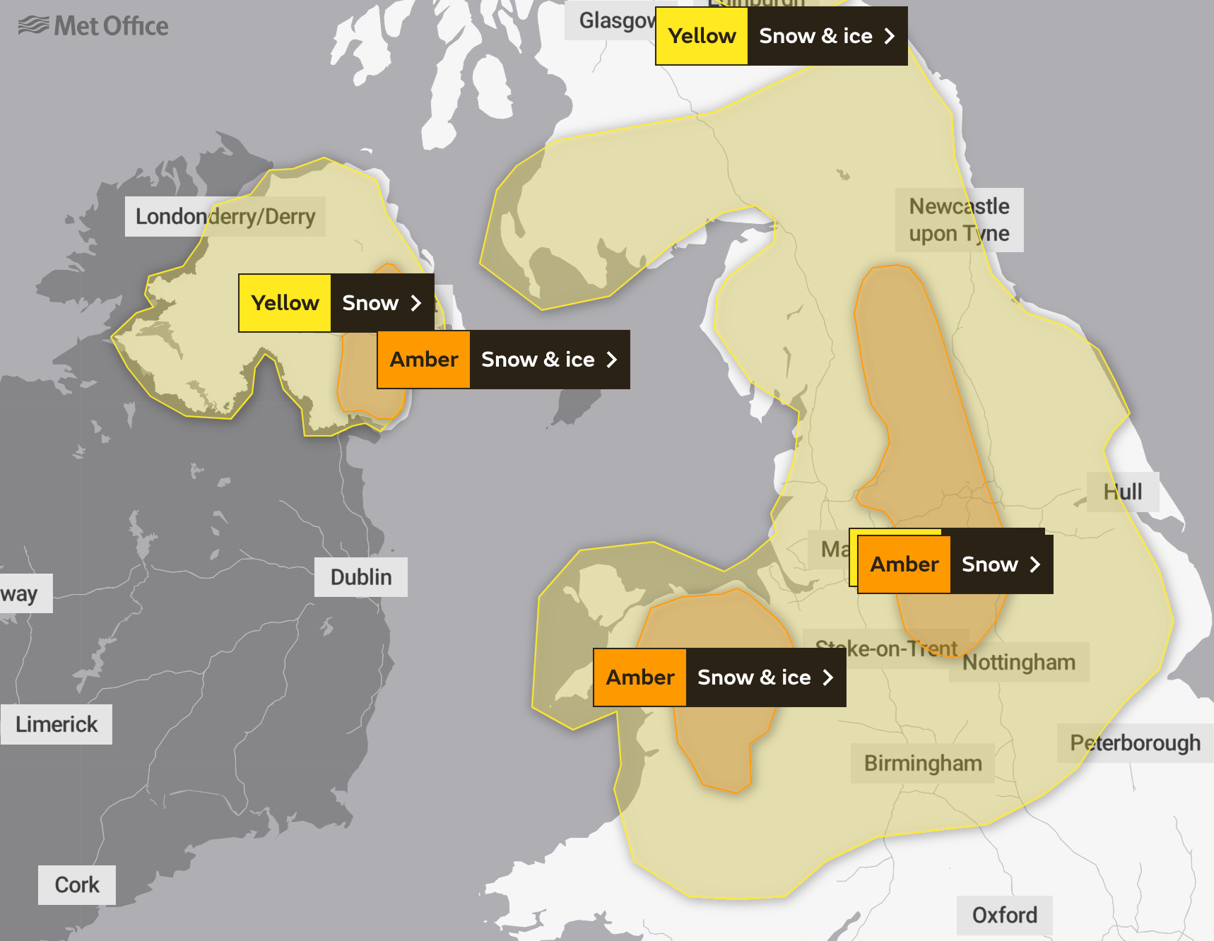 Yellow and amber warnings issued across England and Wales for Friday 10th March