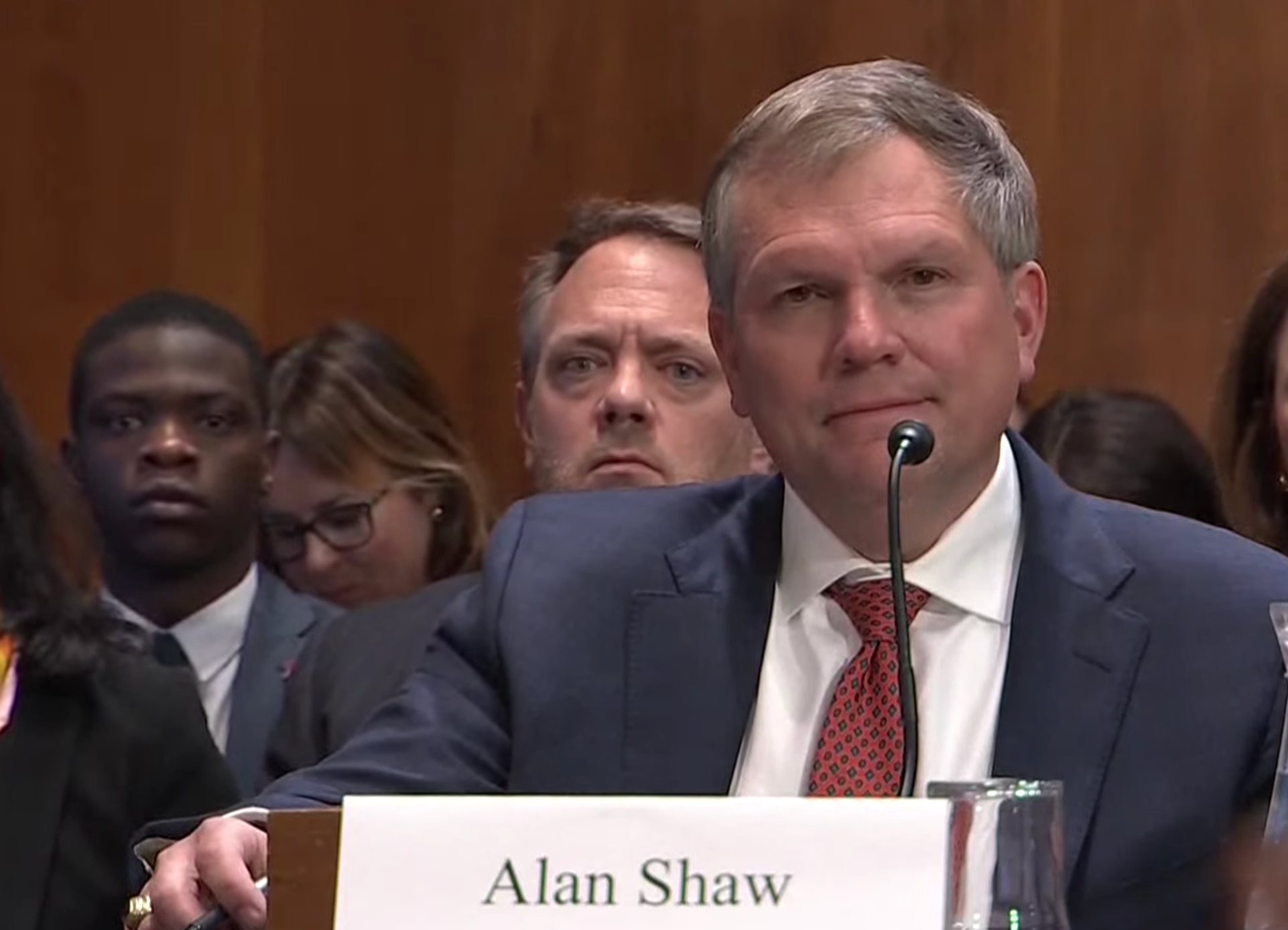 <p>Norfolk Southern CEO Alan Shaw speaks before Congress on Thursday</p>