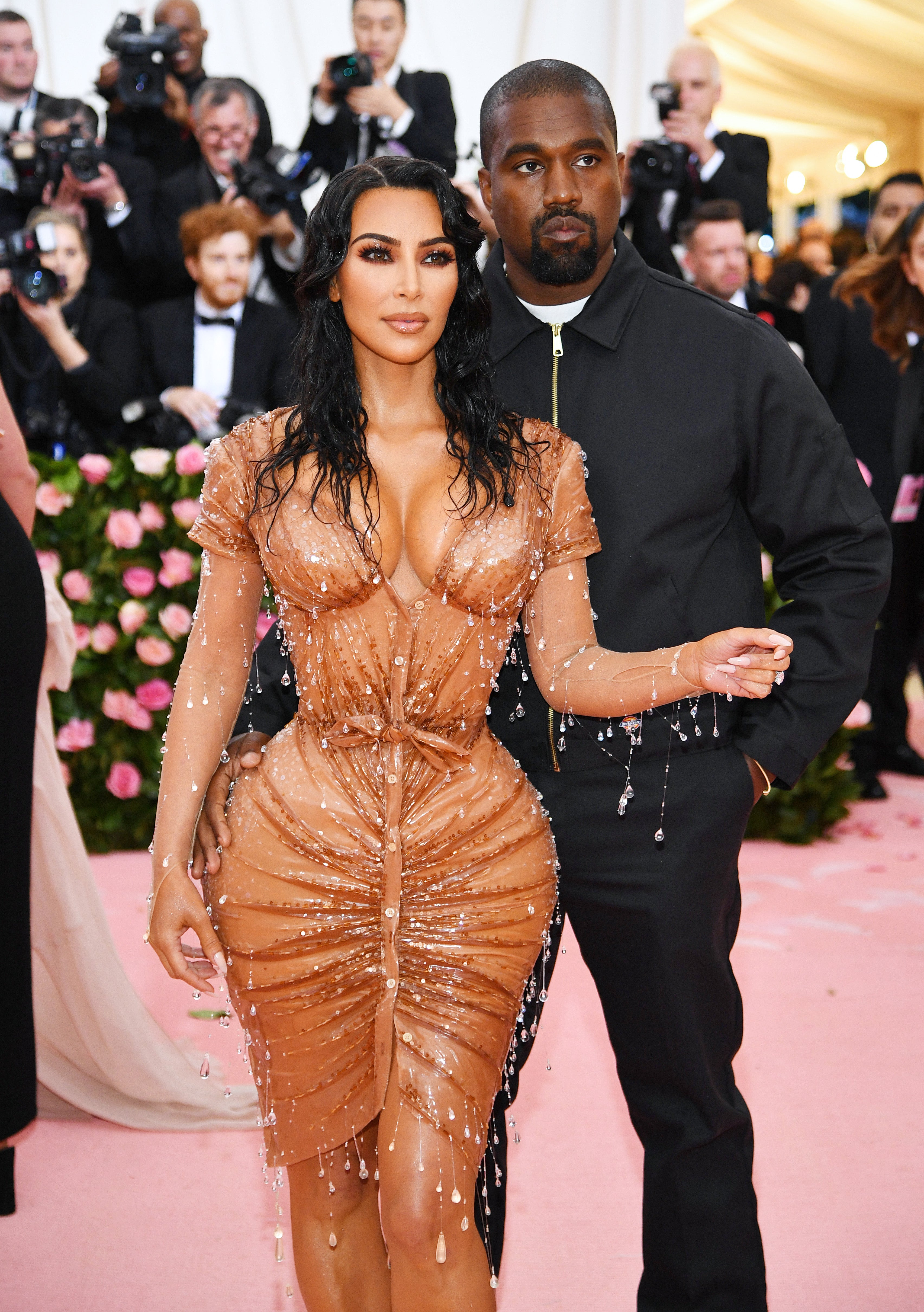 Kim Kardashian West and Kanye West attend the 2019 Met Gala