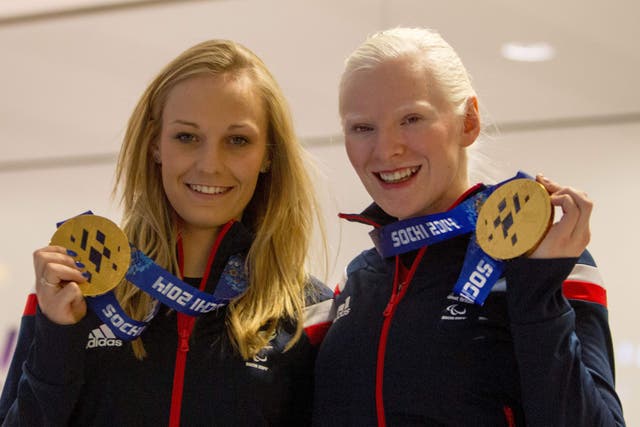 Charlotte Evans (left) and Kelly Gallagher won Winter Paralympic gold for Great Britain (Steve Parsons/PA)
