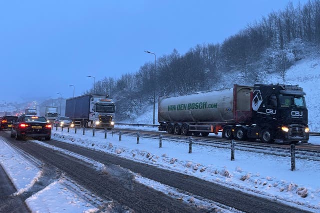 Drivers’ actions exacerbated disruption on the roads caused by heavy snow, it has been claimed (PA)