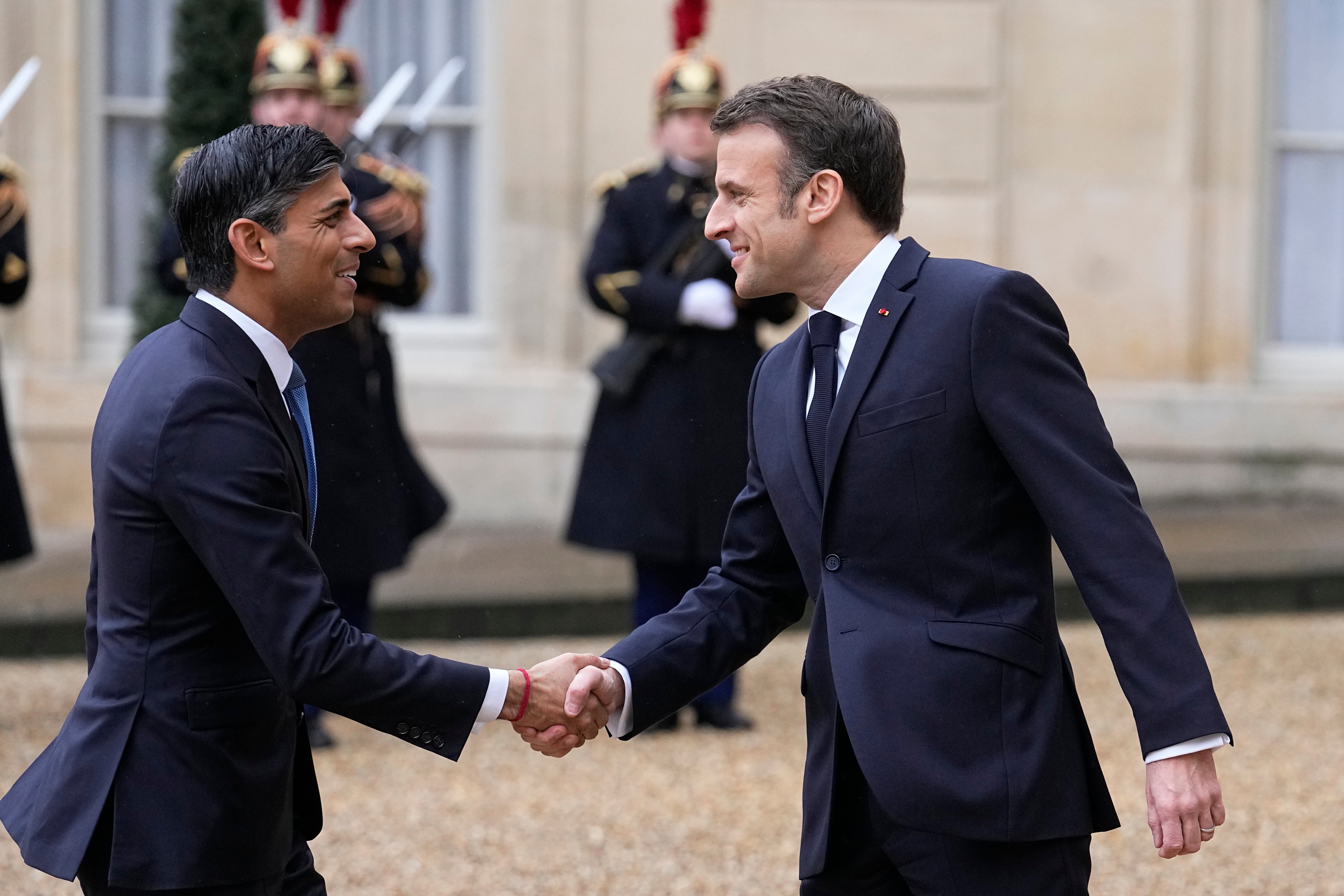 Mr Sunak with French president Emmanuel Macron