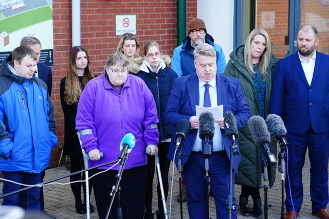 Patrick Maguire, a partner at law firm HCC who is representing the families of the Keyham victims, speaking to the media after the inquest (PA)