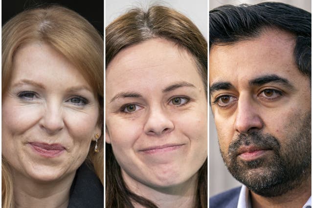 Ash Regan, left, Kate Forbes and Humza Yousaf are in the running to be Scotland’s next first minister (PA)