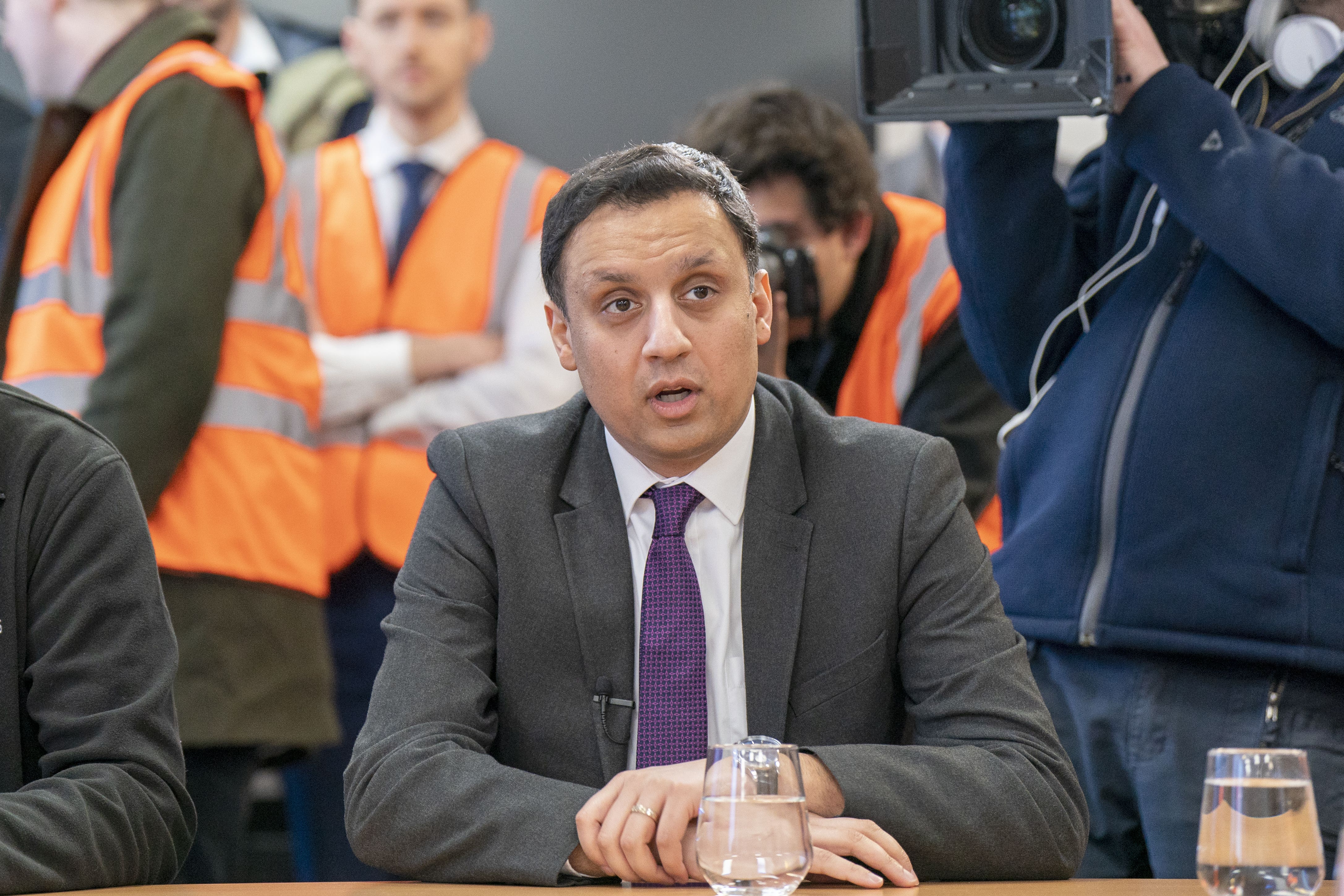 Scottish Labour leader Anas Sarwar during a visit to Siemens Rail Automation Cambuslang Depot in Glasgow (Jane Barlow/PA)