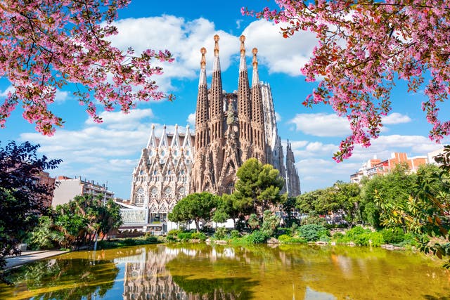 <p>The Gaudi-designed Sagrada Familia in spring</p>