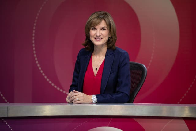 <p>Fiona Bruce on the set of Question Time (Richard Lewisohn/BBC)</p>