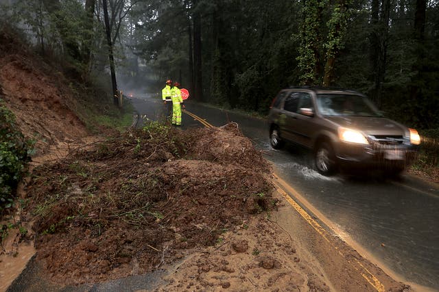 <p>A mudslide covers westbound Green Hill Road between Graton and Occidental, California on Thursday, March 9, 2023</p>