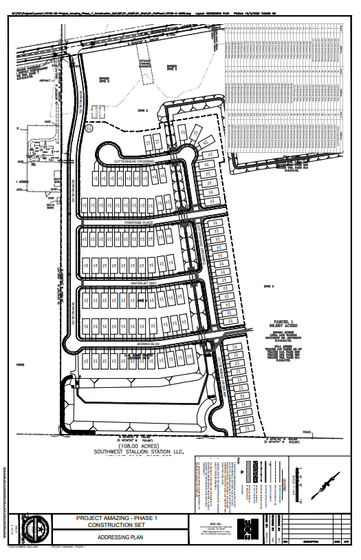 A Bastrop County document shows the ‘Project Amazing' plans