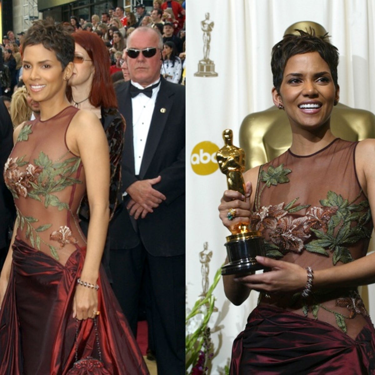 halle berry oscar dress Wore de la Renta To The 2023 Vanity Fair Oscar Party Halle Berry's iconic Oscars dress