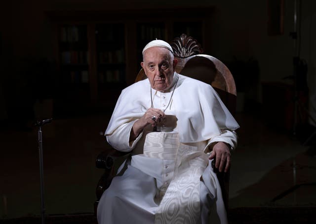 <p>The pope has said sexually abusive priests are “children of God” who must be loved as well as “enemies” who should also be punished</p>