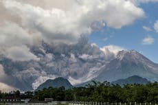 Indonesia’s Merapi volcano spews hot clouds after sudden eruption