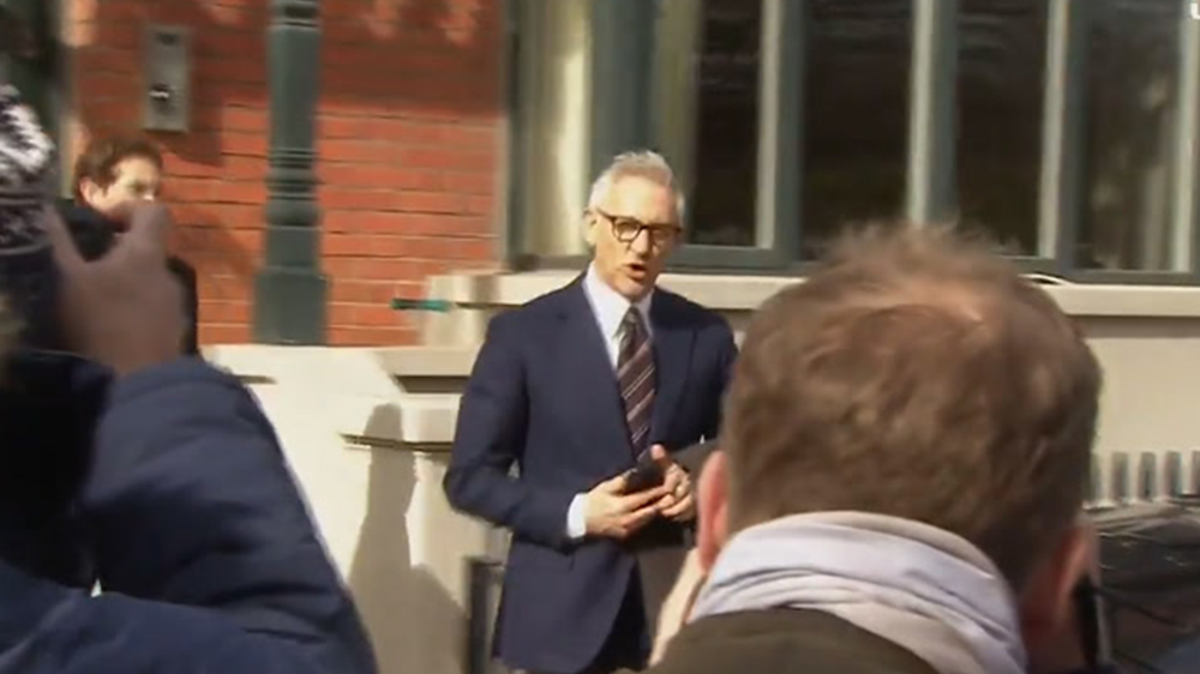 Gary Lineker ignores reporters questions as he leaves his London home