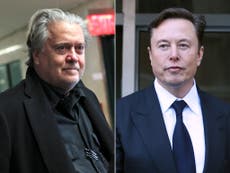 Elon Musk calls Steve Bannon ‘evil’ as ex-Trump aide denounces him as ‘owned by the Chinese communist party’