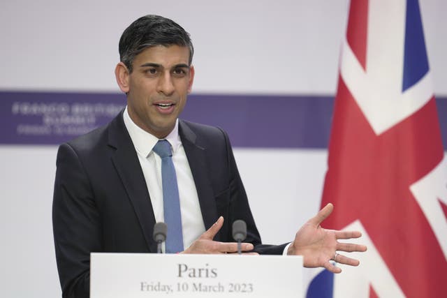 Rishi Sunak has said the row surrounding Gary Lineker and the BBC is “a matter for them, not the Government” as he acknowledged “not everyone will always agree” with his new asylum policy (PA)