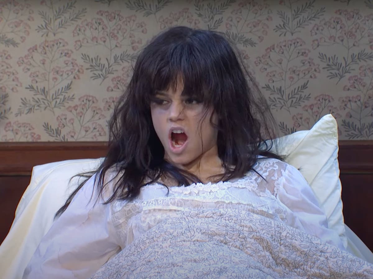 Jenna Ortega returns to her horror roots on SNL for Exorcist parody sketch