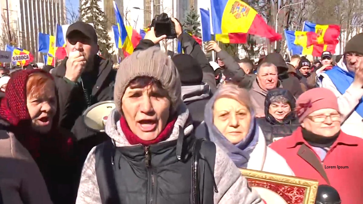 Watch live as thousands protest soaring cost of living in Moldova