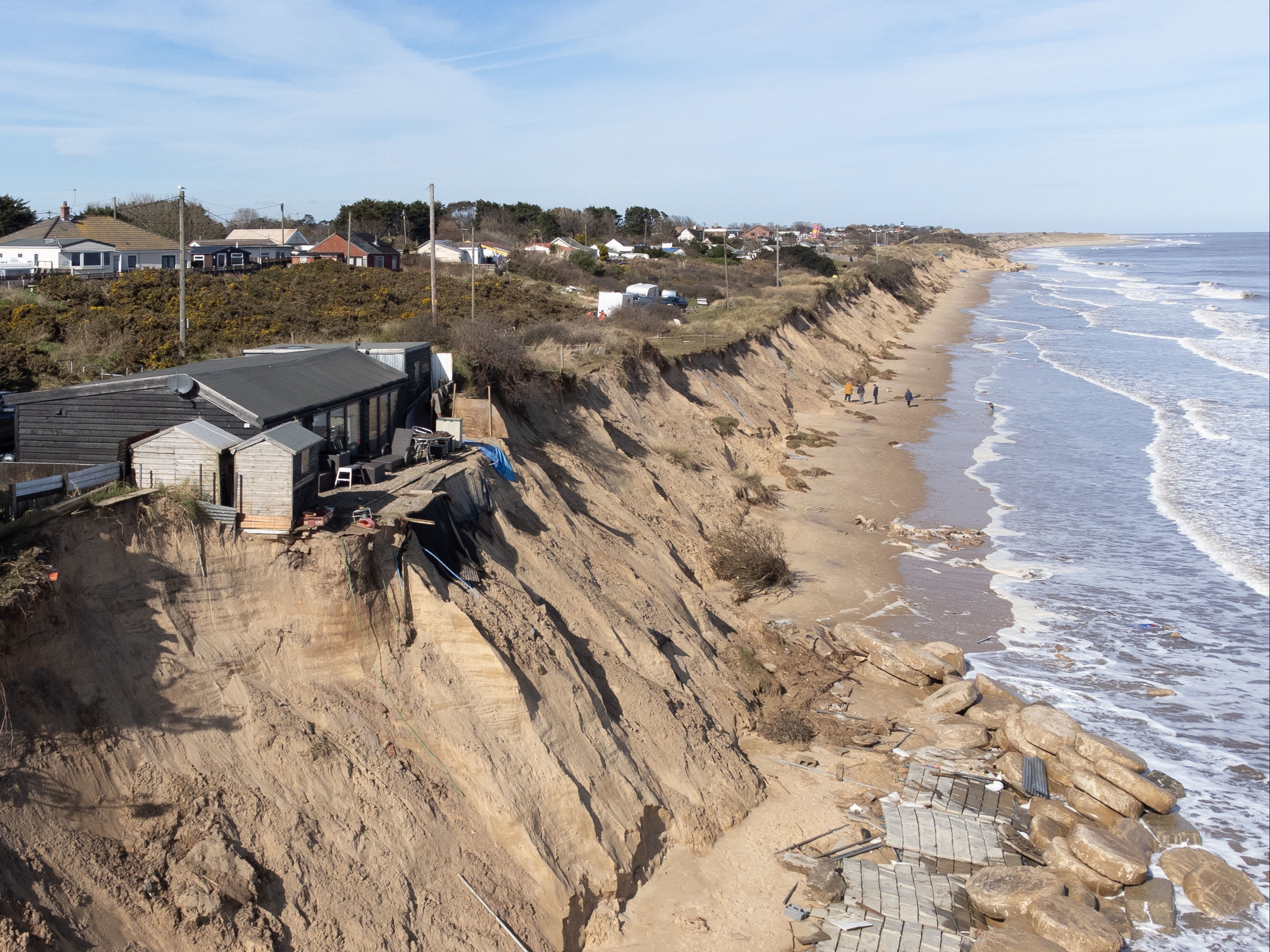 Several homes have been demolished at Hemsby