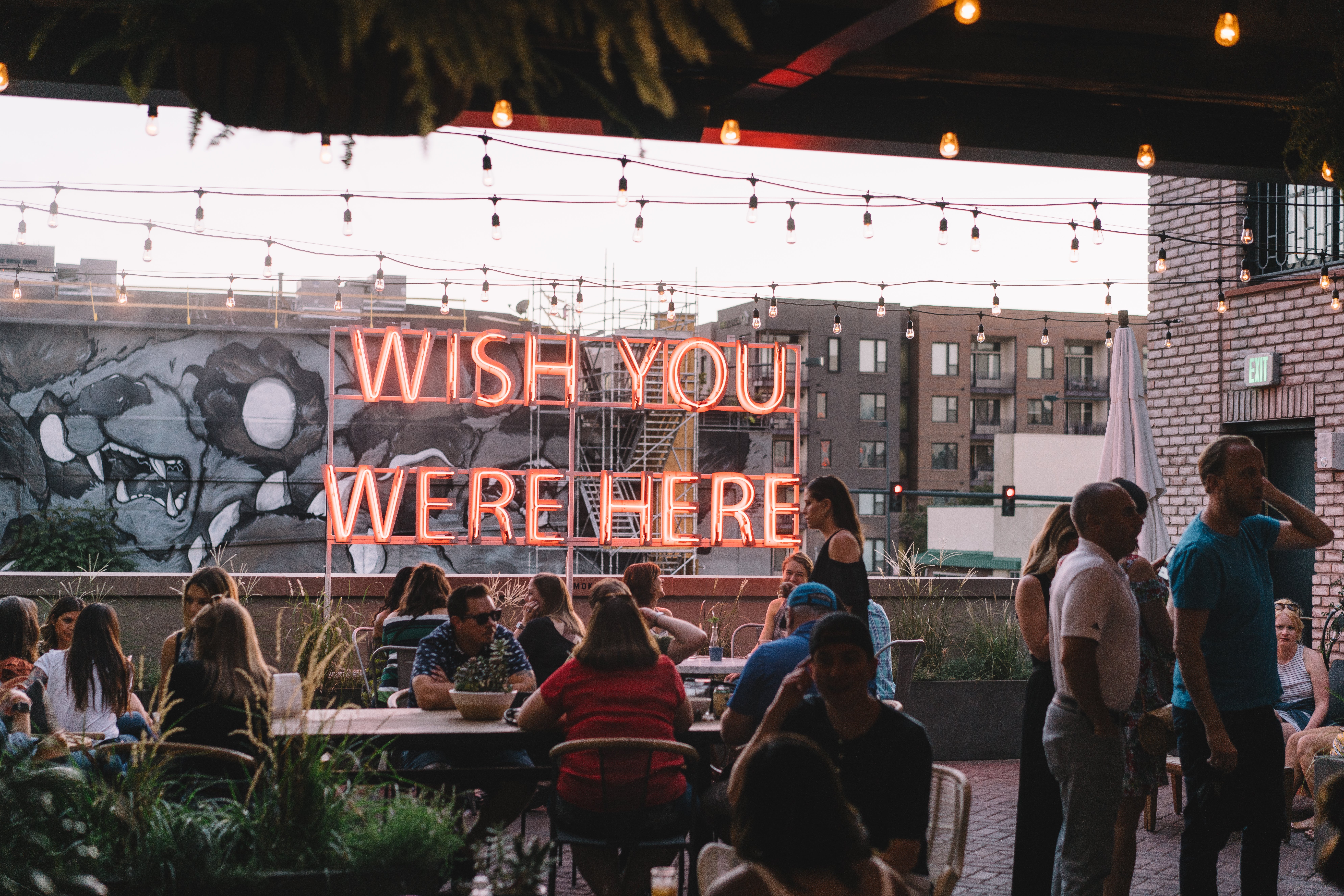 The Garden’s neon ‘Wish you were here’ sign is a perfect backdrop for an Instagram post
