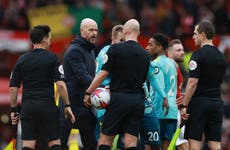 Erik ten Hag criticises ‘inconsistent’ refereeing after Manchester United draw