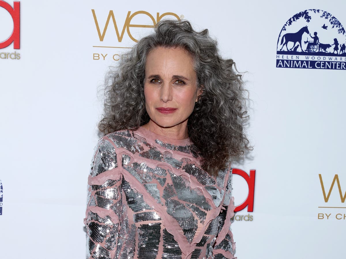 Andie MacDowell on how Covid made her embrace grey hair and never look ...