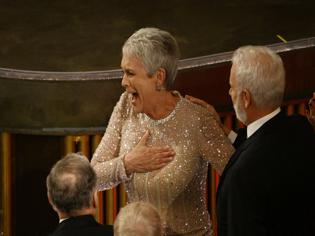 Jamie Lee Curtis wins first ever Oscar for supporting role in Everything  Everywhere All At Once: 'Shut up!' | The Independent