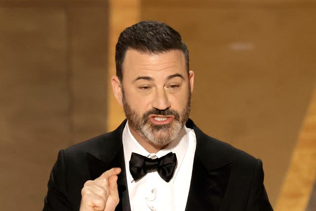 <p>Jimmy Kimmel hosting the Oscars</p>
