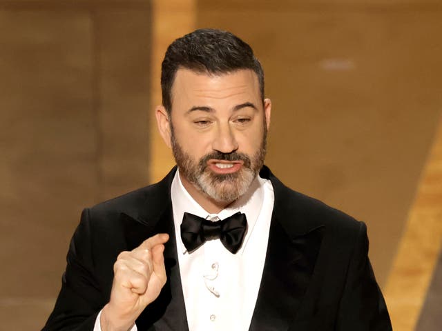 <p>Jimmy Kimmel hosting the Oscars</p>