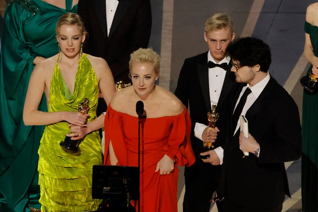 <p>Yulia Navalnaya accepts the Best Documentary Feature award for ‘Navalny'</p>