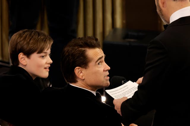 <p>Colin Farrell at the 2023 Oscars ceremony</p>