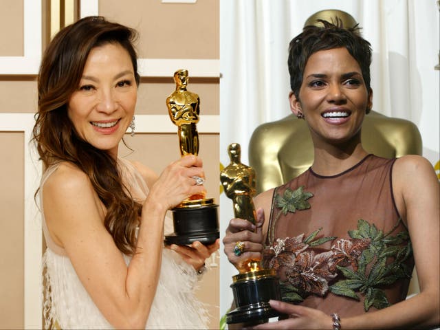 <p>Michelle Yeoh and Halle Berry</p>