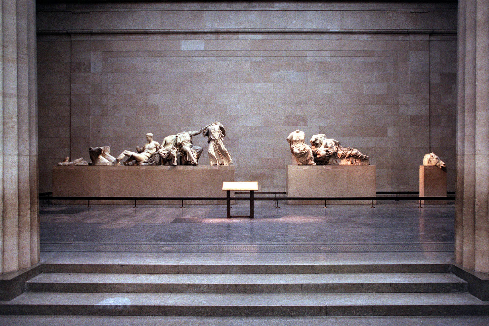 The Parthenon Sculptures, also known as the Elgin Marbles, at the British Museum in London (Matthew Fearn/PA)