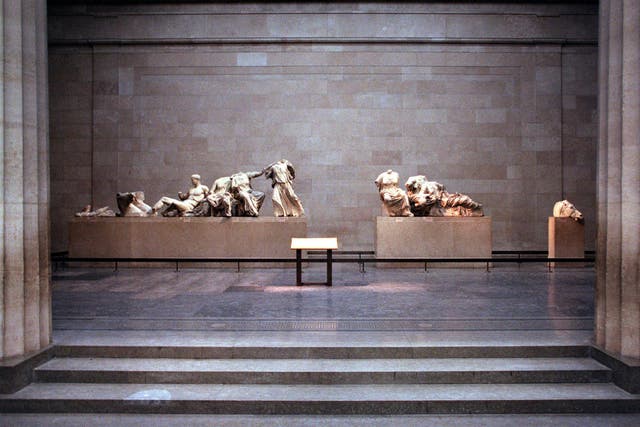 <p>The Parthenon Sculptures, also known as the Elgin Marbles, at the British Museum in London</p>