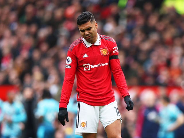 <p>Casemiro was dismissed during Manchester United’s 0-0 draw with Southampton </p>