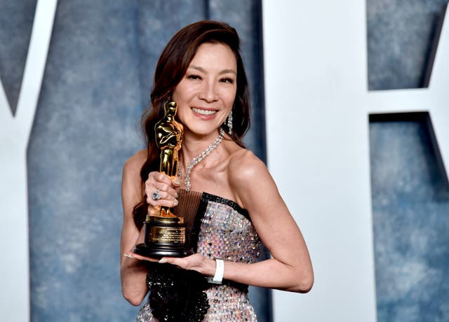 <p>File photo: Michelle Yeoh, winner of the Oscar for lead actress, arrives at the Vanity Fair Oscar Party on 12 March 2023 </p>