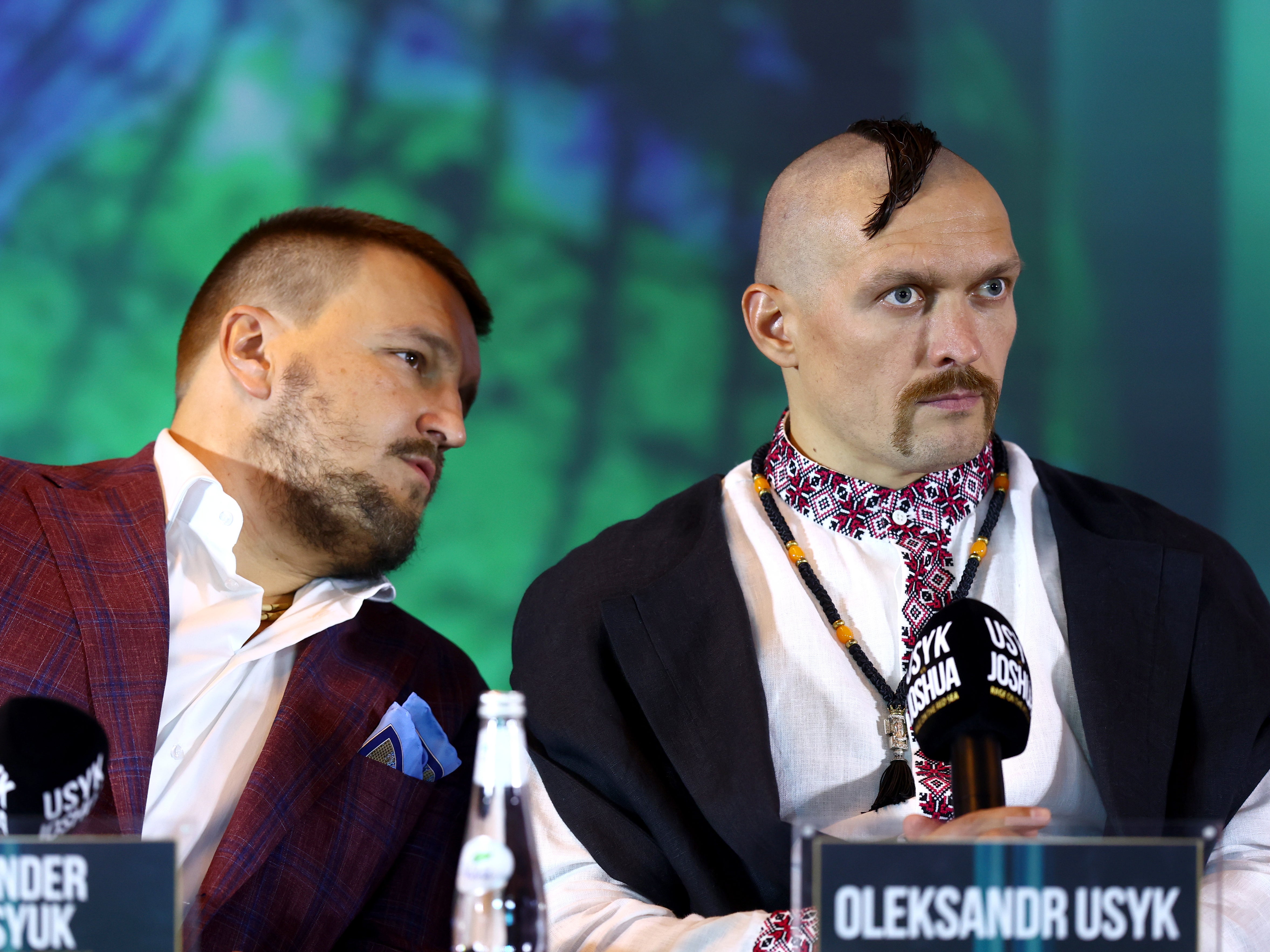 Oleksandr Usyk (right) with his promoter Alex Krassyuk