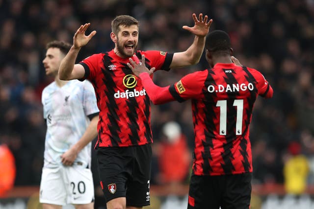 Bournemouth’s win against Liverpool on Saturday was one of the biggest shocks of the season (Kieran Cleeves/PA)