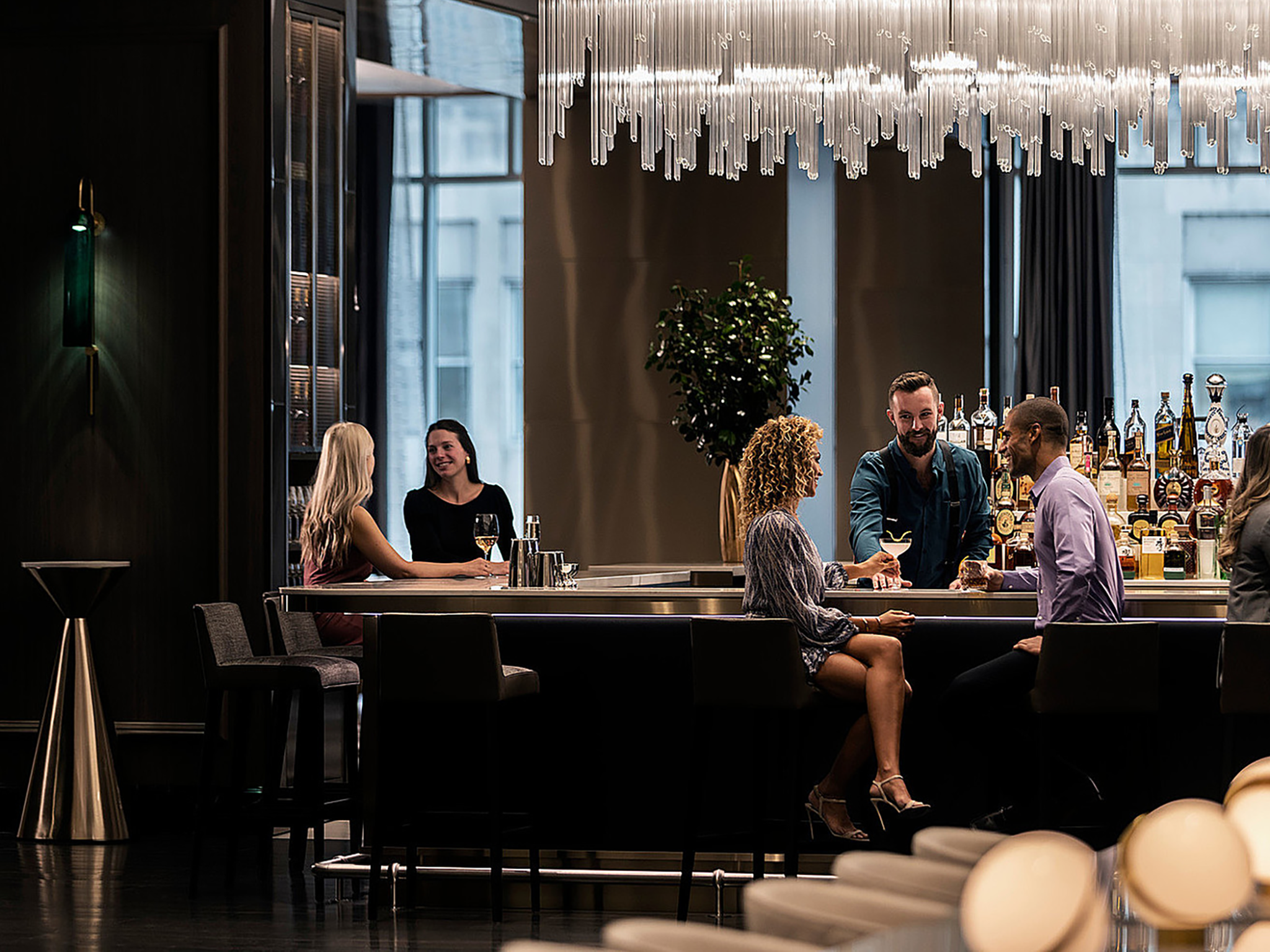 Adorn Bar & Restaurant, located on the seventh floor, has spectacular views of the city