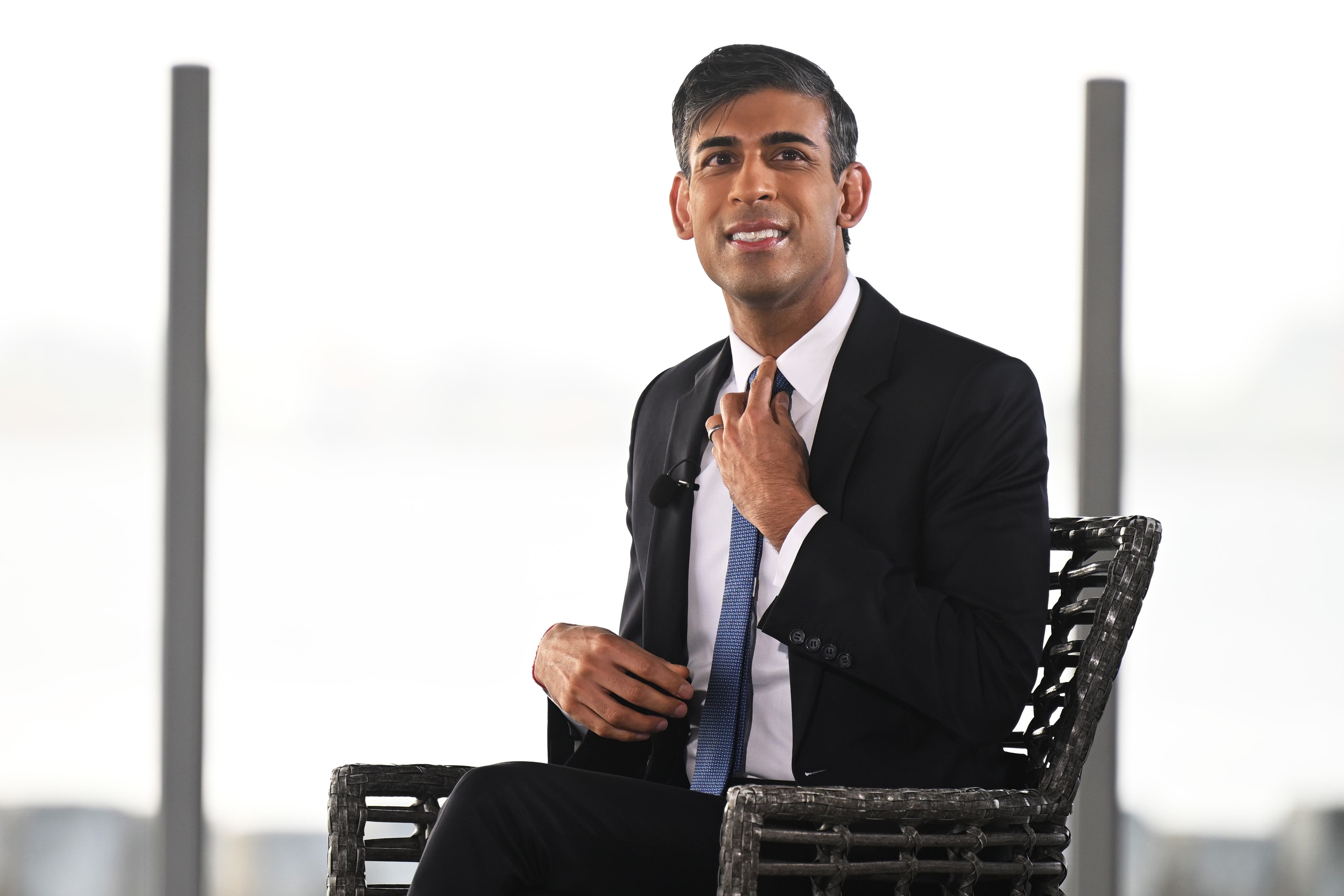 Rishi Sunak prepares to be interviewed by broadcasters in San Diego (Leon Neal/PA)