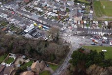 Drone footage shows aftermath of Swansea explosion