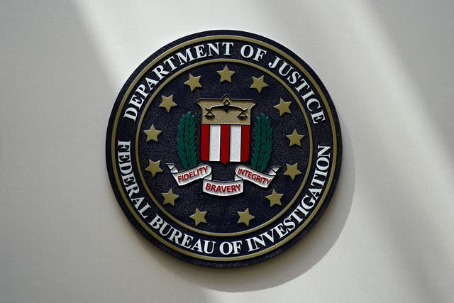 <p>The FBI seal, photographed in Omaha, Nebraska </p>