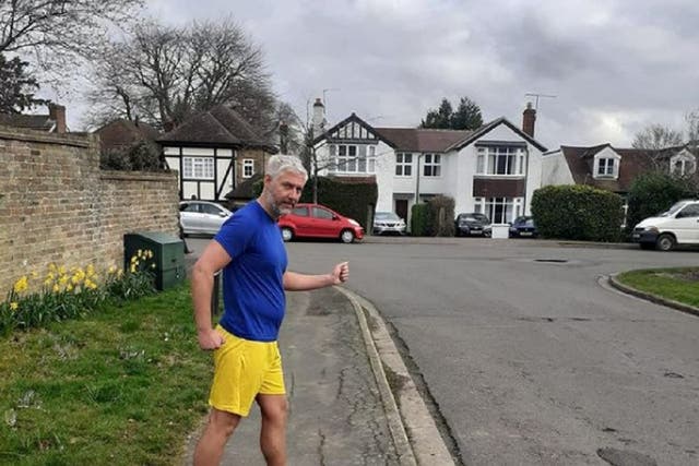 <p>Tom Harrison will walk the London Marathon backwards</p>