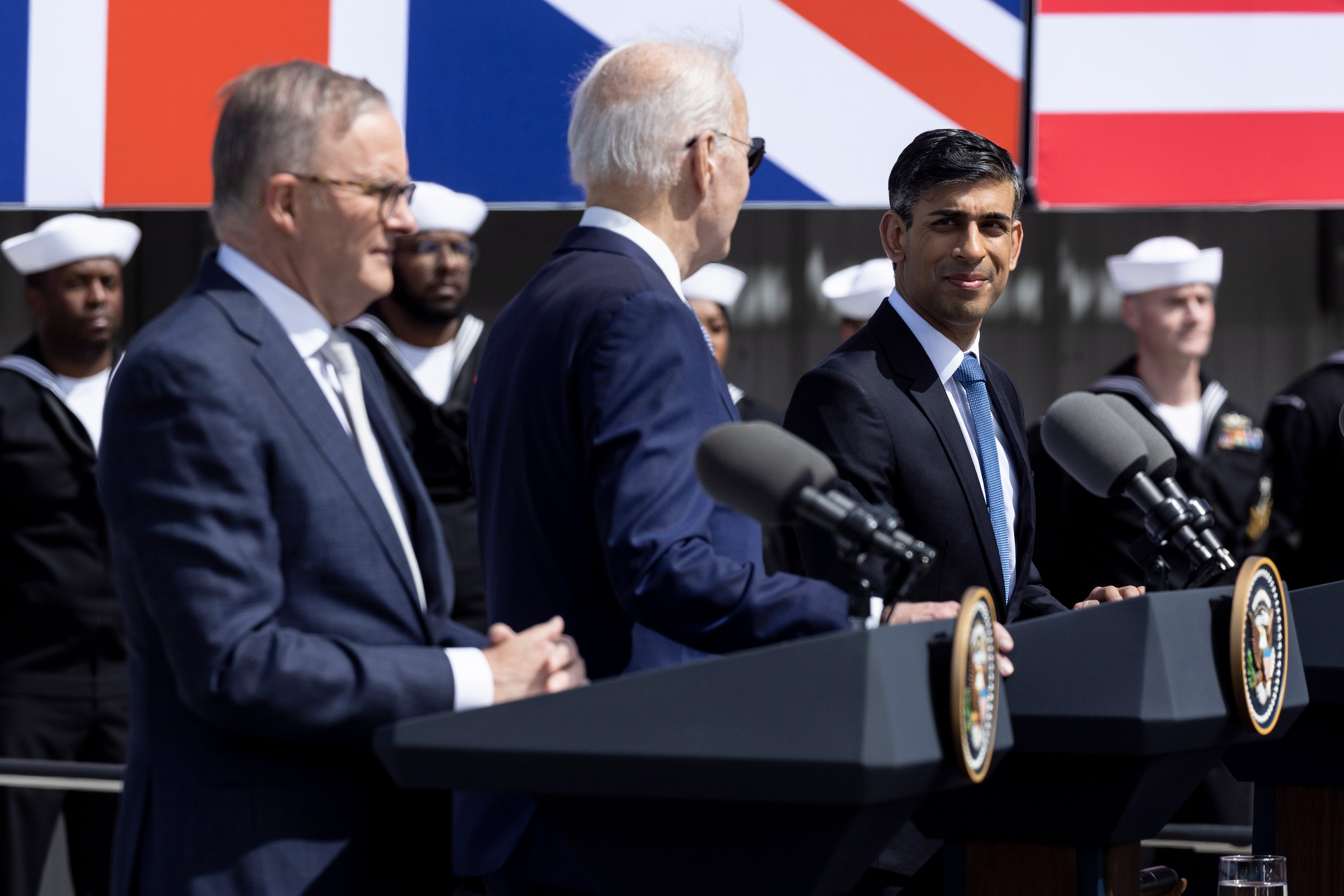 File. Former US president Joe Biden unveils submarine deal with Australia and the UK