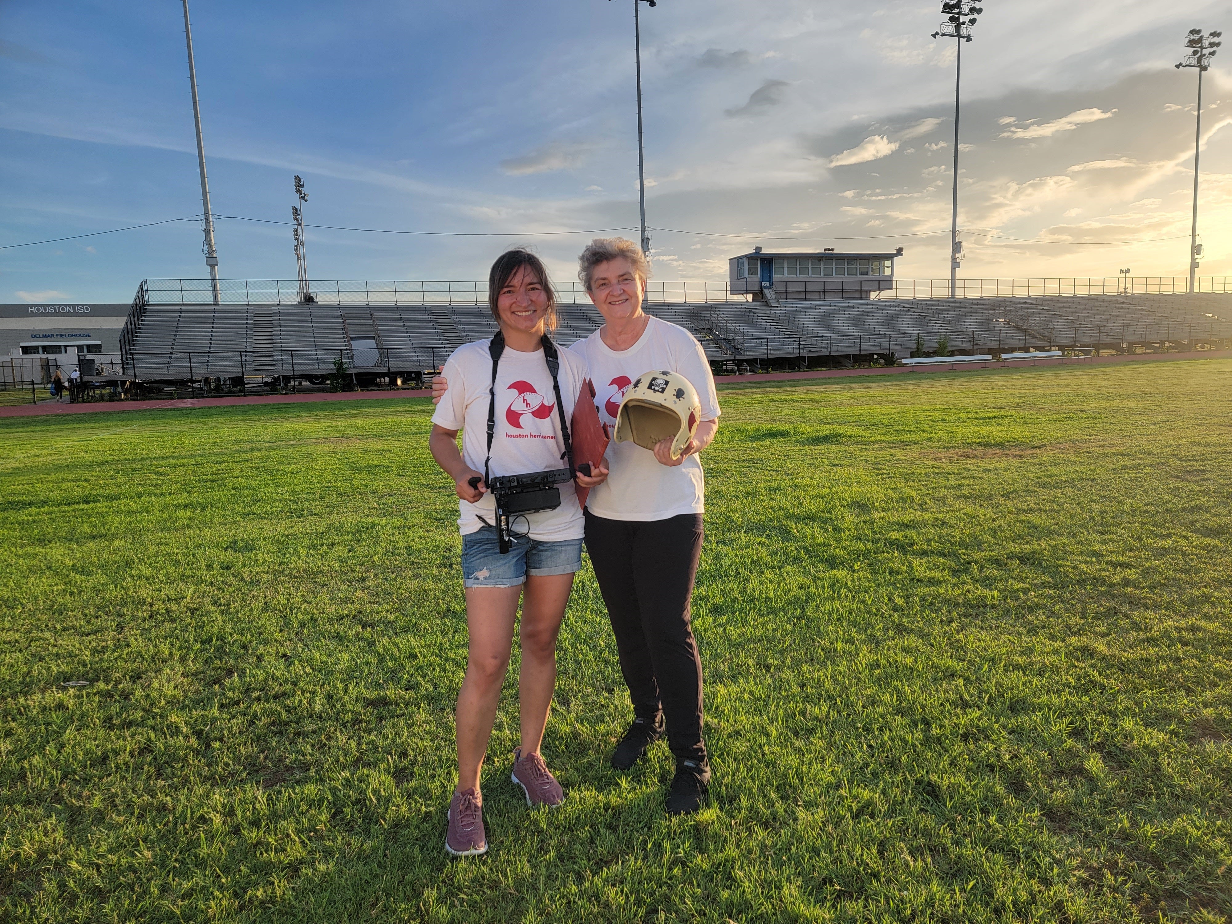 Olivia Kuan, left, filmed a documentary about The Herricanes, the team on which her mother, Basia, right, played during the 1970s